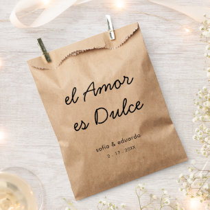 El Amor es Dulce Wedding Thank You Cookie candy Favour Bags