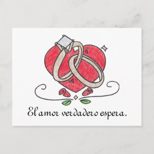 El amor verdadero espera. postcard