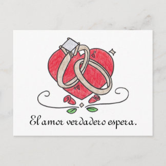 El amor verdadero espera. postcard