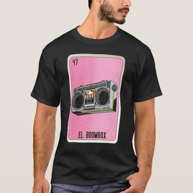 El Boombox Mexican Slang Lottery Bingo Cards T-Shirt (Front)