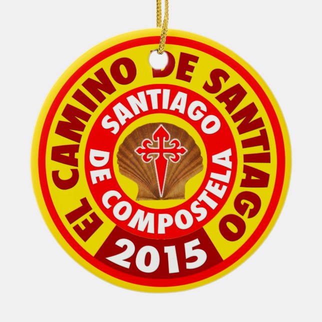 El Camino De Santiago 2015 Ceramic Tree Decoration (Front)