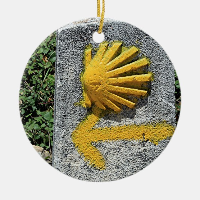 El Camino de Santiago de Compostela, Spain, shell Ceramic Tree Decoration (Front)