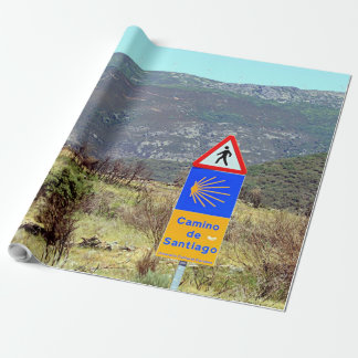El Camino de Santiago de Compostela, Spain, sign Wrapping Paper