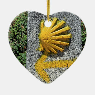 El Camino shell and arrow sign, Spain Ceramic Tree Decoration