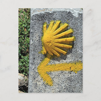 El Camino shell and arrow sign, Spain Postcard