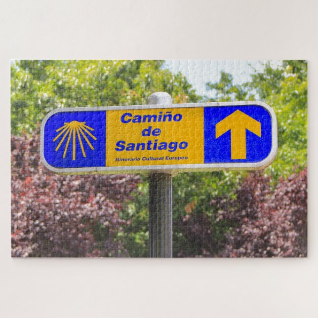 El Camino sign in Santiago de Compostela, Spain Jigsaw Puzzle (Horizontal)