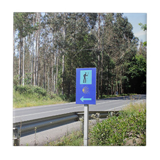 El Camino walker sign, Spain Tile