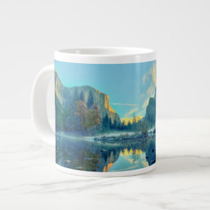 El Capitan and Three Brothers Reflection Large Coffee Mug