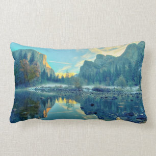 El Capitan and Three Brothers Reflection Lumbar Cushion