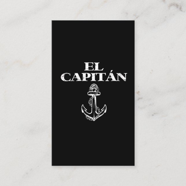 El Capitan Boat Captain Boating Anchor Sailor Business Card (Front)