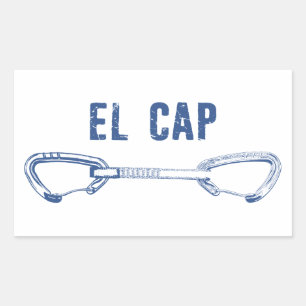 El Capitan Climbing Quickdraw Rectangular Sticker