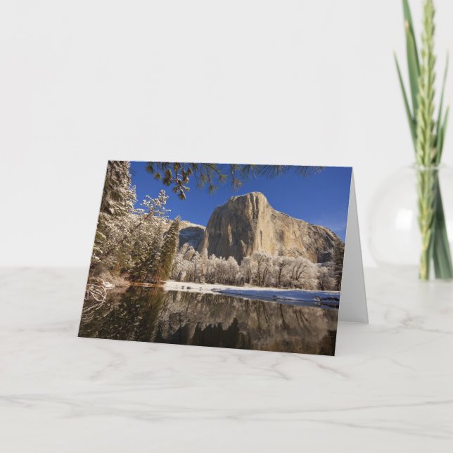 El Capitan reflects into the Merced River in Card (Front)