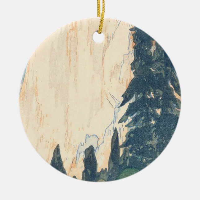 El Capitan Yosemite American Series Hiroshi Ceramic Tree Decoration (Front)