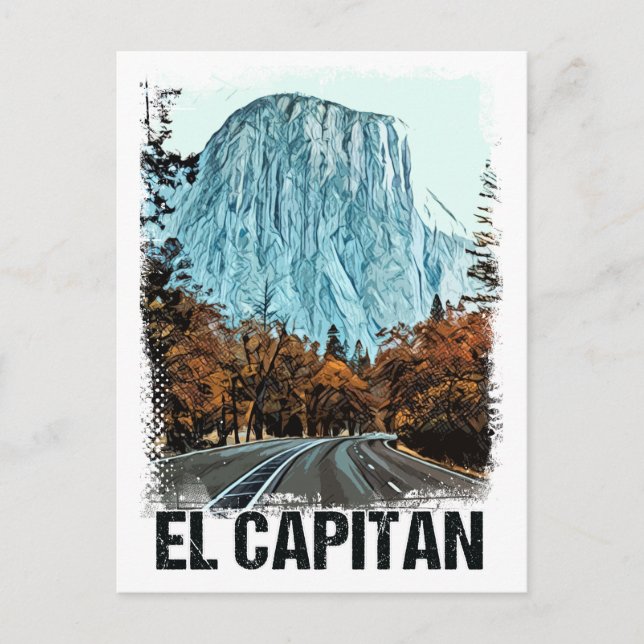 El Capitan Yosemite National Park Vintage Retro Postcard (Front)