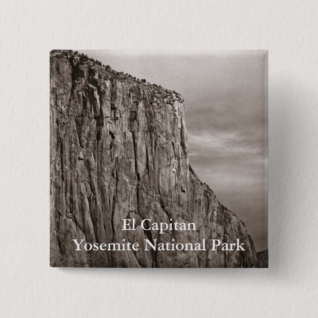 El Capitan Yosemite Sepia 15 Cm Square Badge (Front)