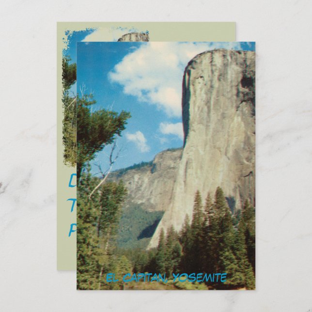 El Capitan, Yosemite Vintage Invitation (Front/Back)