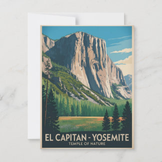 El Capitan Yosemite Vintage Travel Poster Postcard