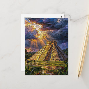 El Castillo Before the Storm Postcard