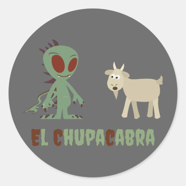 El Chupacabra Classic Round Sticker (Front)