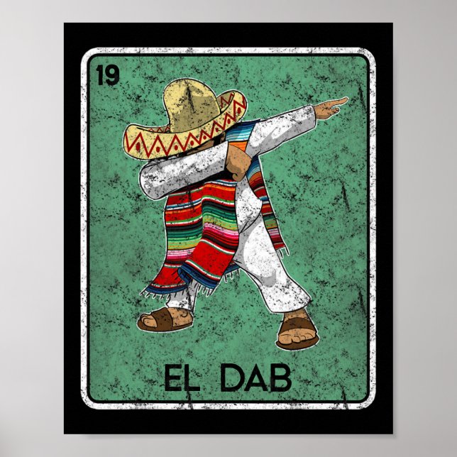 El Dab Card Funny Cinco De Mayo Mexican Party  Poster (Front)