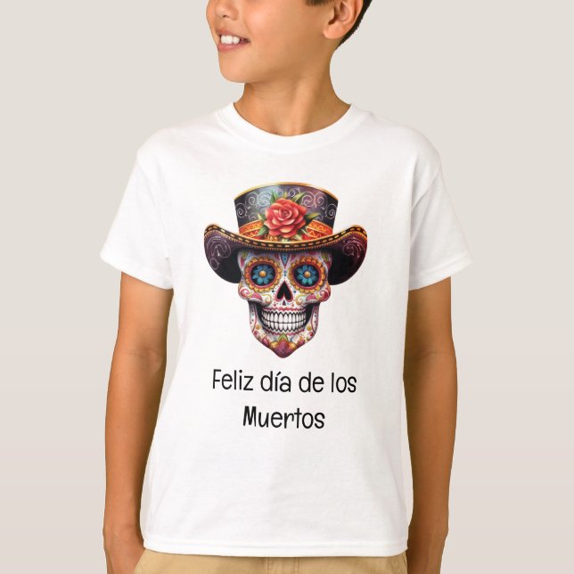El Día de los Muertos T-Shirt for Boys (Front)