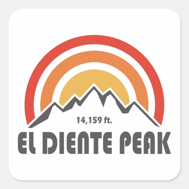 El Diente Peak Square Sticker (Front)