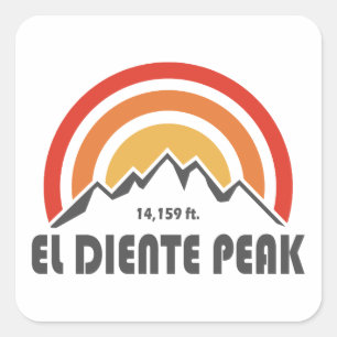 El Diente Peak Square Sticker