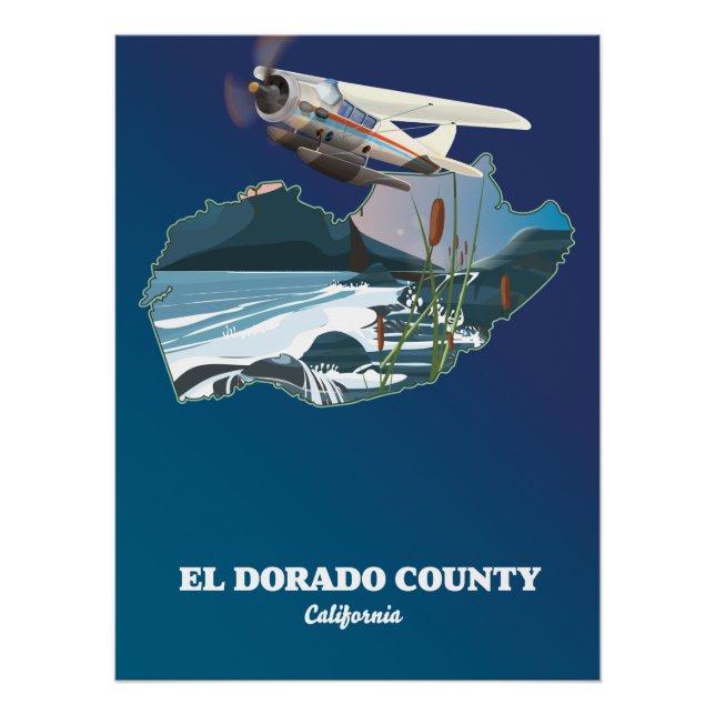 El Dorado County California map Poster (Front)