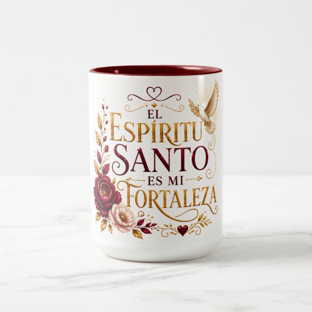 El Espíritu Santo es Mi Fortaleza  Mug (Center)