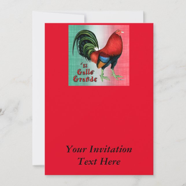 El Gallo Grande Invitation (Front)