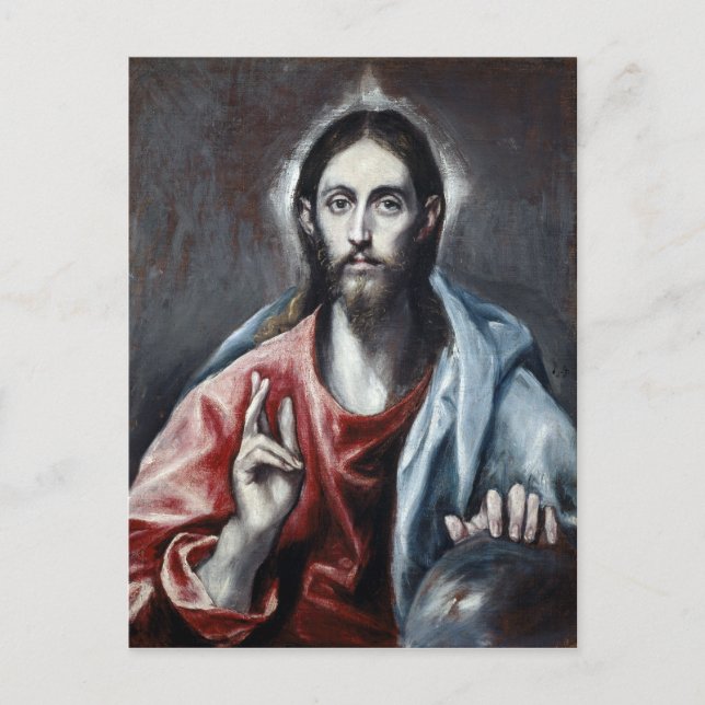 El Greco Christ Blessing The Saviour of the World Postcard (Front)