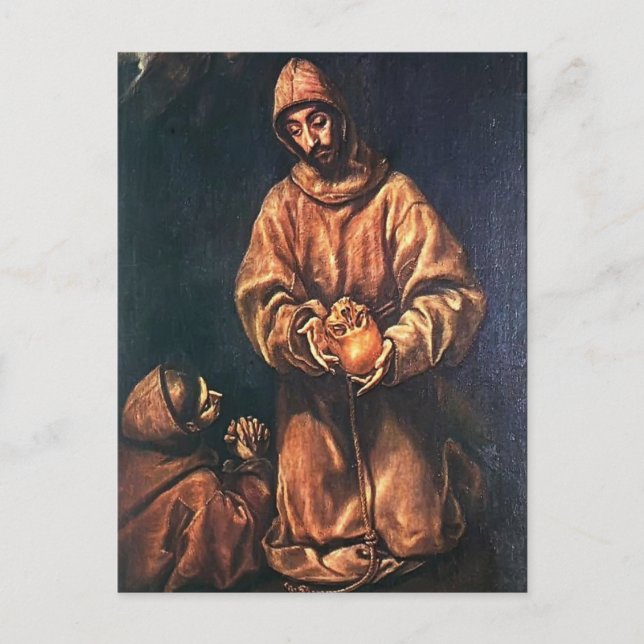 El Greco- St. Francis and Brother Rufus Postcard (Front)