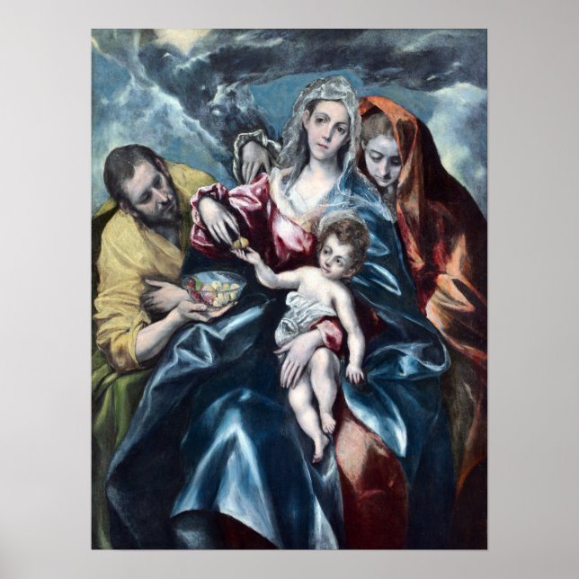 El Greco The Holy Family with Mary Magdalen Poster (Front)