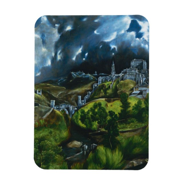 El Greco View of Toledo Magnet (Vertical)