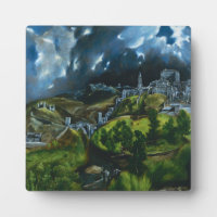 El Greco View of Toledo Plaque