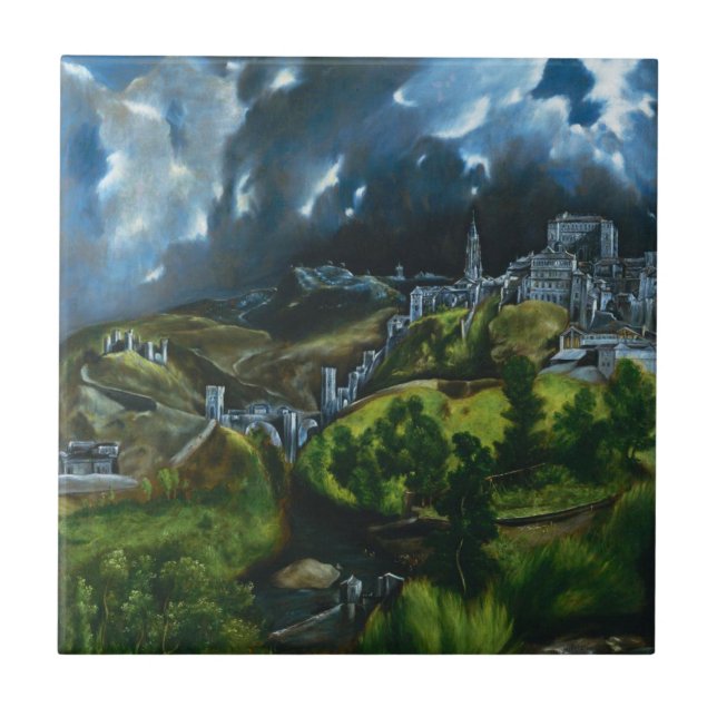 El Greco View of Toledo Tile (Front)