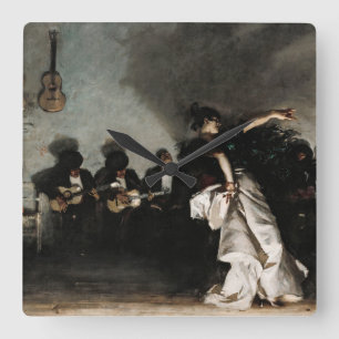 El Jaleo, 1882 by John Singer Sargent Square Wall Clock