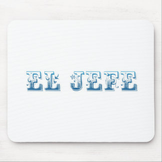 El Jefe logo Floreado blue azul Mouse Pad