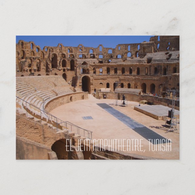 El Jem Roman Gladiator Amphitheatre Ruins Tunisia Postcard (Front)