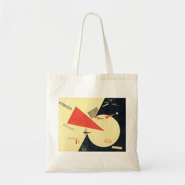 El Lissitzky- Beat the Whites with the Red Wedge Tote Bag (Front)
