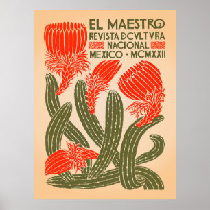 El Maestro Cactus Print Mexican Botanical Art