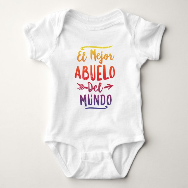 El Mejor Abuelo Del Mundo Grandpa Fathers Day Baby Bodysuit (Front)