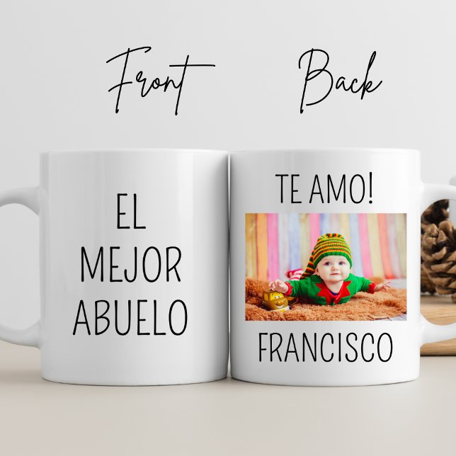 El Mejor Abuelo Personalise Photo Grandpa Birthday Mug (Creator Uploaded)