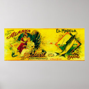 El Modelo Salmon Can LabelKarluk, AK Poster