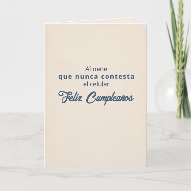 El Nene Que No Contesta Birthday Card (Front)