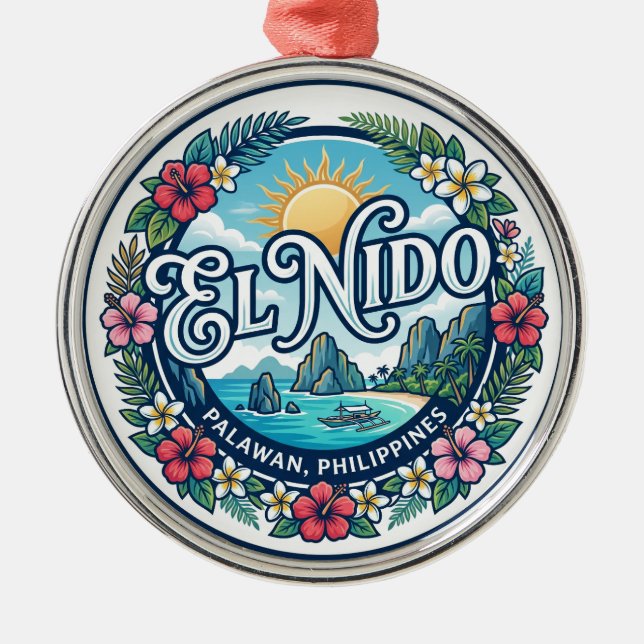 El Nido, Palawan, Philippines Philippines Metal Tree Decoration (Front)