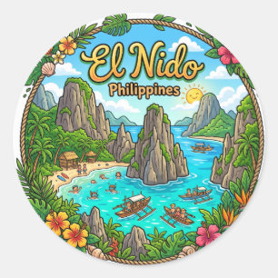 El Nido Philippines Classic Round Sticker