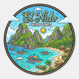 El Nido Philippines Classic Round Sticker