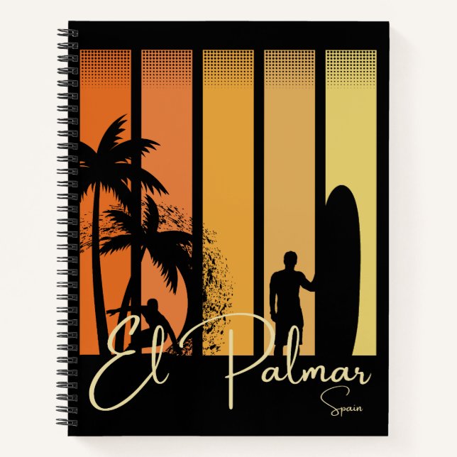 El Palmar Spain Surfing Beach Notebook (Front)