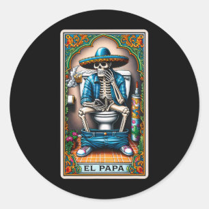 El Papa Latino Tarot Card Spanish Doing Dad Father Classic Round Sticker